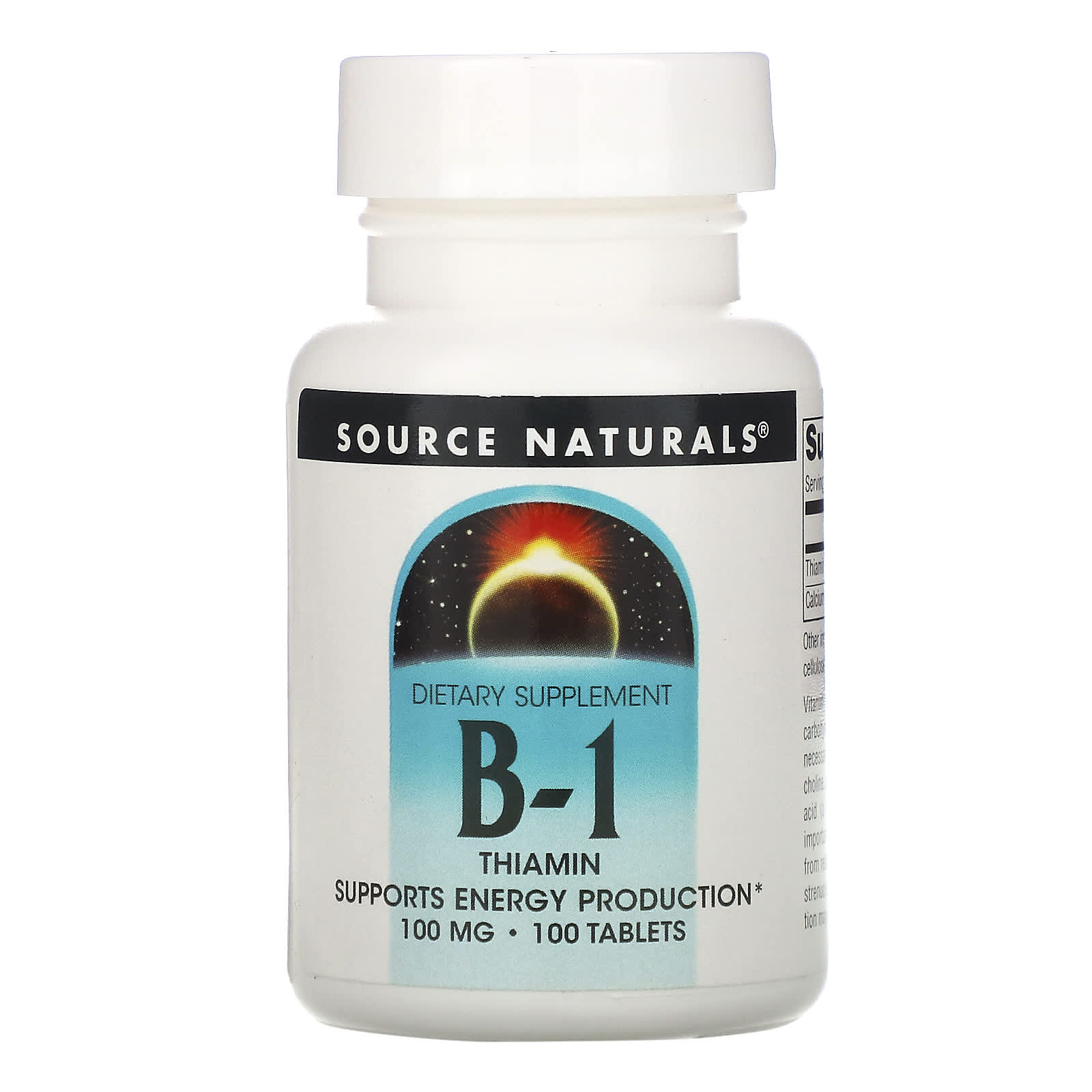 Source Naturals, Vitamin B-1 100 mg, 100 Tablets UPC 021078004073 | Hilife Vitamins